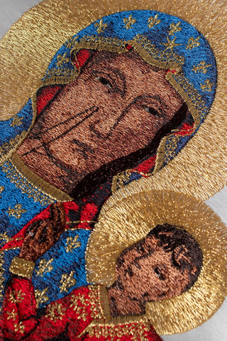 Marian Chasuble with Embroidery of Our Lady of Częstochowa in Ecru Color