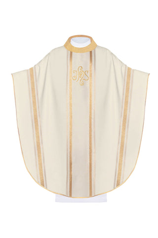 Liturgical chasuble with IHS embroidery and gilding