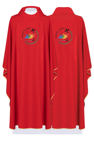 Jubilee Chasuble Rome 2025 with Red Embroidery