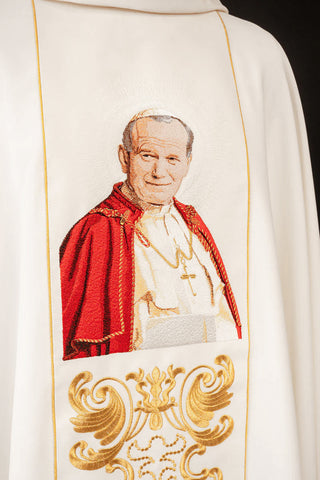 Liturgical Chasuble with the Image of Pope John Paul II and the Papal Coat of Arms