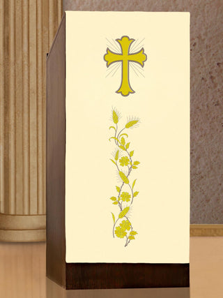 Lectern cloth with Cross and IHS embroidery, 55x250 cm, 100% polyester