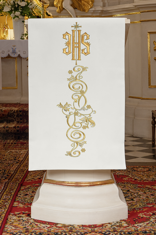 Lectern cloth with IHS embroidery 55x250 cm