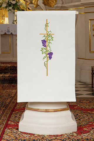 Lectern cloth with embroidered cross 55x250 cm