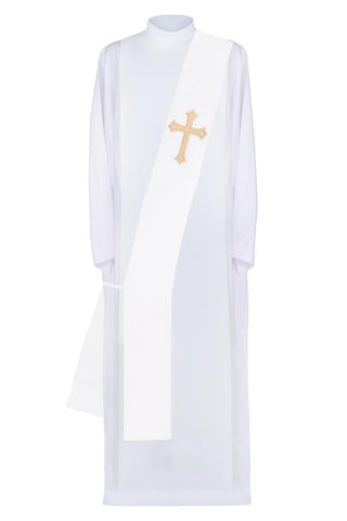 Deacon Stole with Embroidered Cross - High-Quality Fabric, Made in Poland