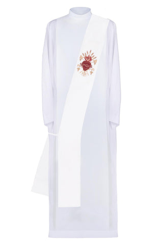 Deacon Stole with Embroidery of the Heart of Jesus - Elegance and Liturgical Tradition