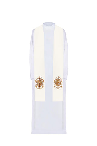 Priestly stole with IHS embroidery, single-sided, 100% polyester, made in Poland