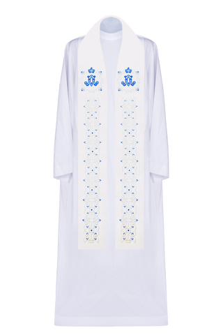 Marian Stole Embroidered with Floral Symbols