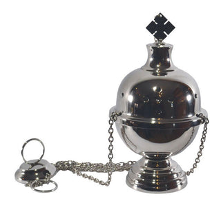 Thurible made of polished nickel-plated brass - an elegant and durable liturgical item