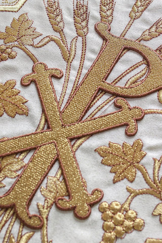 Liturgical veil with embroidery and the PX symbol