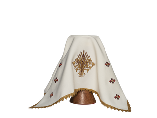 Chalice veil with IHS embroidery in ecru color