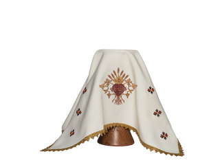 Chalice veil with embroidery of the Sacred Heart of Jesus in ecru color