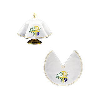 Veil for a ciborium with PAX embroidery, 45 cm, plain fabric, made in Poland