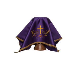 Set of 4 chalice veils with cross embroidery in 4 liturgical colors