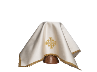 Set of 4 chalice veils with Jerusalem Cross embroidery in 4 liturgical colors