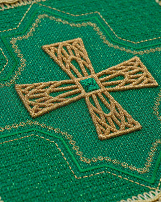 A set of four embroidered liturgical palls in eucharistic colors