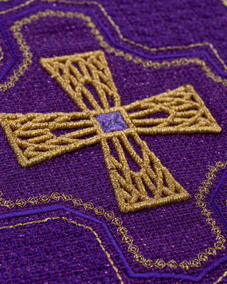 A set of four embroidered liturgical palls in eucharistic colors