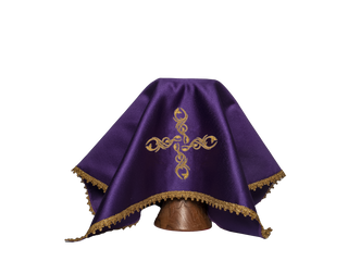 A set of liturgical chalice veils in four colors