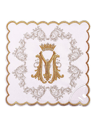 Golden Chalice Linens with Marian Embroidery - Set of 4 Pieces