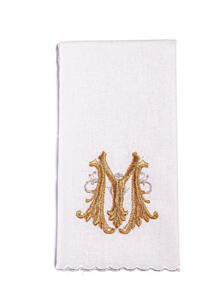 Golden Chalice Linens with Marian Embroidery - Set of 4 Pieces