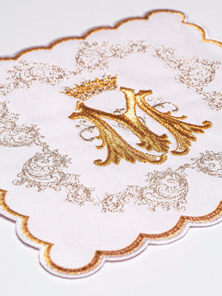 Golden Chalice Linens with Marian Embroidery - Set of 4 Pieces