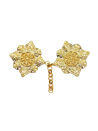 Golden clasp for a cope in the shape of a flower - 1 piece