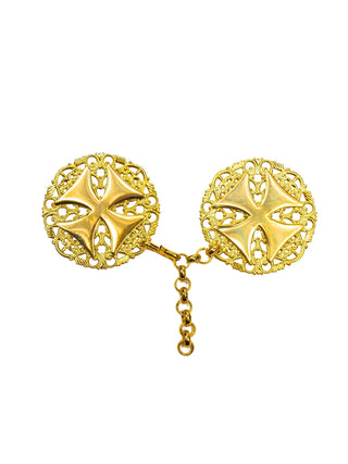 Golden clasp for a cope with a cross - 1 piece