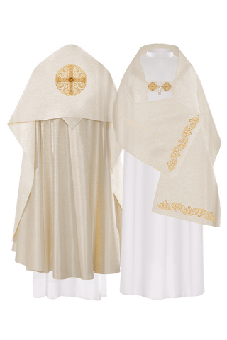 Golden Liturgical Veil with Embroidered Cross